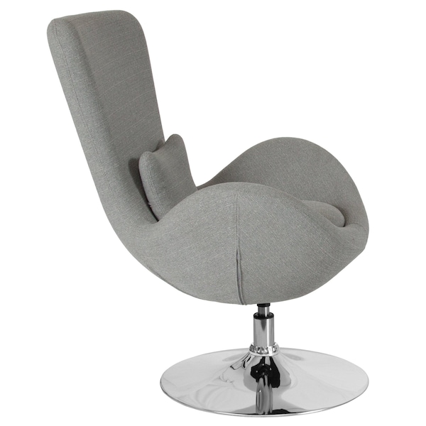 Flash Furniture Egg Side Reception Chair, Light Gray Fabric Seat, Gray Back, 30 W 30" L 38 H, Integrated Curved - CH-162430-LTGY-FAB-GG