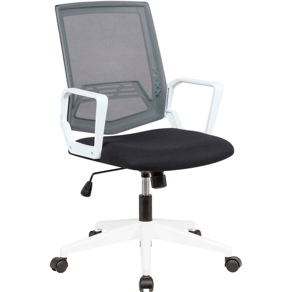 Interion By Global Industrial Interion Mesh Task Chair w/ Fabric Seat, Black w/ White Frame - 695941
