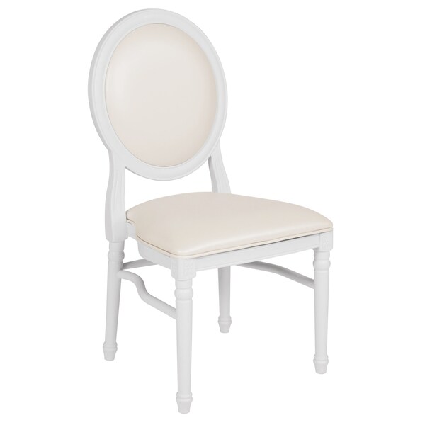 Flash Furniture White Round Back Dining Chair - 2-LE-W-W-MON-GG