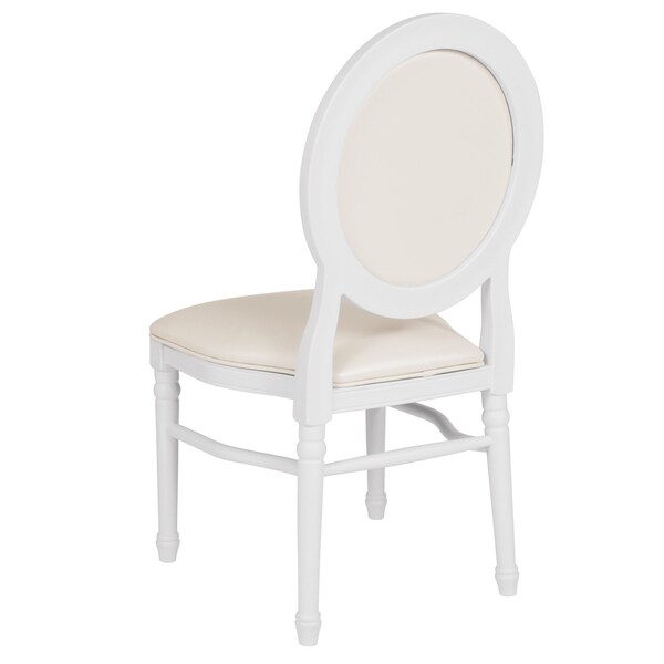 Flash Furniture White Round Back Dining Chair - 2-LE-W-W-MON-GG