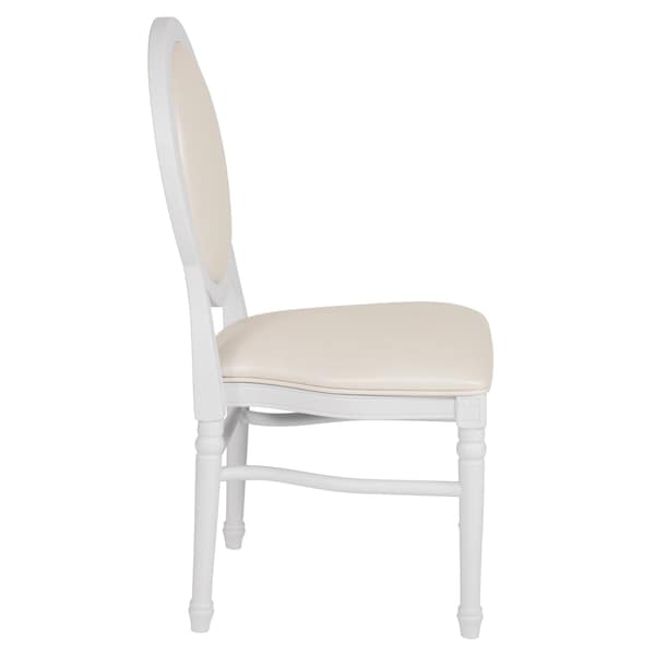 Flash Furniture White Round Back Dining Chair - 2-LE-W-W-MON-GG