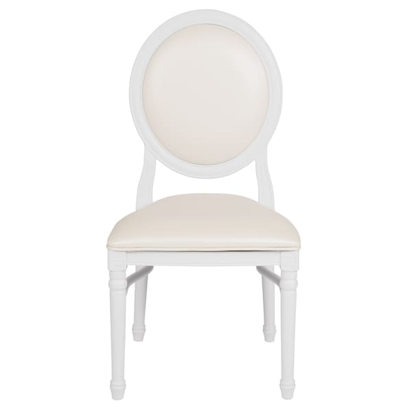 Flash Furniture White Round Back Dining Chair - 2-LE-W-W-MON-GG