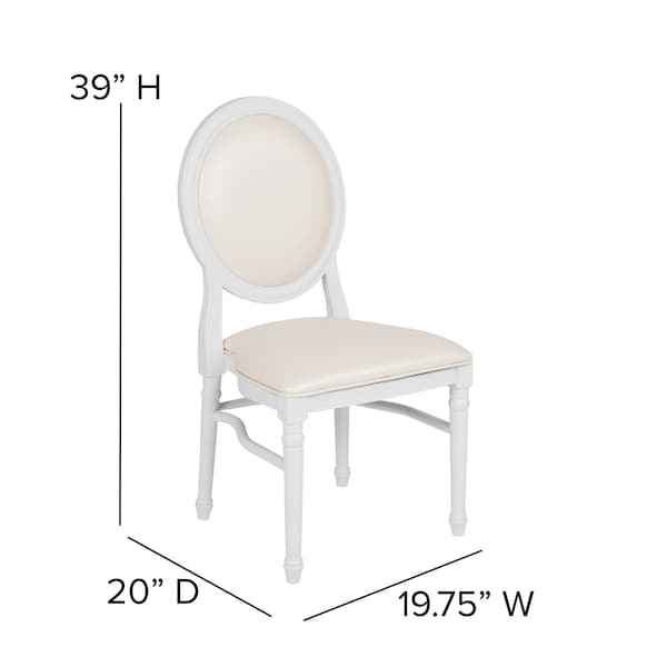 Flash Furniture White Round Back Dining Chair - 2-LE-W-W-MON-GG