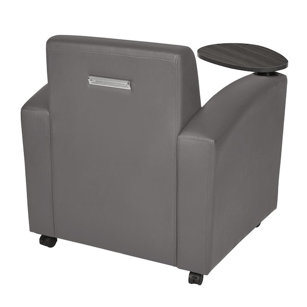 Regency Armchairs, Grey Seat, 31 W 29 L 33 H, Wood, Vinyl Seat - 7701NSAGGY