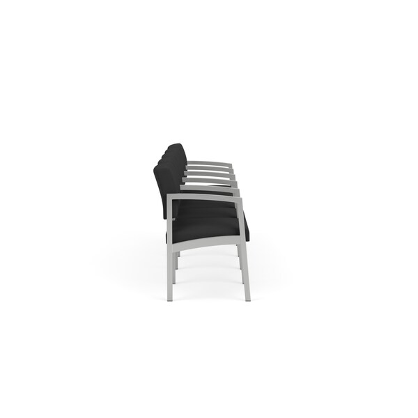 Lesro Lenox Steel 5 Seater with Center Arms, Graphite (Gray) Seat, Graphite Back, 106.5 W 24.5 L 32 H - LS5103
