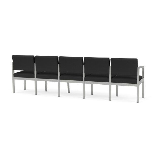 Lesro Lenox Steel 5 Seater with Center Arms, Graphite (Gray) Seat, Graphite Back, 106.5 W 24.5 L 32 H - LS5103
