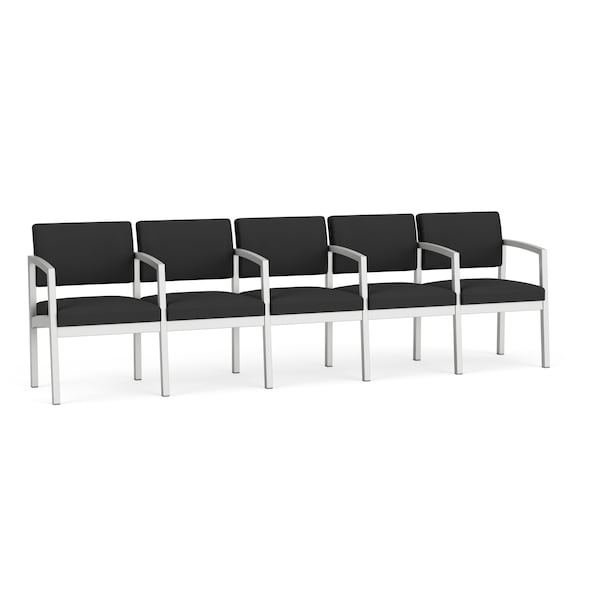 Lesro Lenox Steel 5 Seater with Center Arms, Graphite (Gray) Seat, Graphite Back, 106.5 W 24.5 L 32 H - LS5103