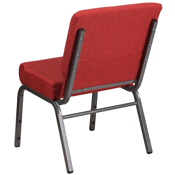 Flash Furniture Hercules Church Chair, 21-1/4 in W 25" L 33" H, Fabric Seat - FD-CH0221-4-SV-RED-GG