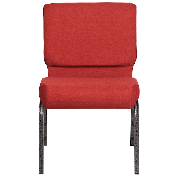 Flash Furniture Hercules Church Chair, 21-1/4 in W 25" L 33" H, Fabric Seat - FD-CH0221-4-SV-RED-GG