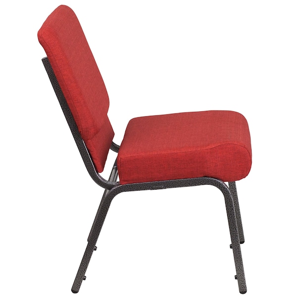 Flash Furniture Hercules Church Chair, 21-1/4 in W 25" L 33" H, Fabric Seat - FD-CH0221-4-SV-RED-GG