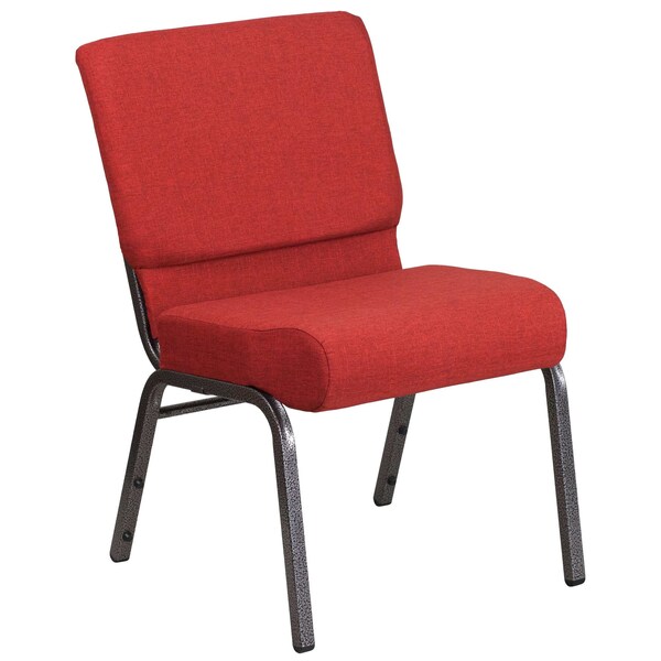 Flash Furniture Hercules Church Chair, 21-1/4 in W 25" L 33" H, Fabric Seat - FD-CH0221-4-SV-RED-GG