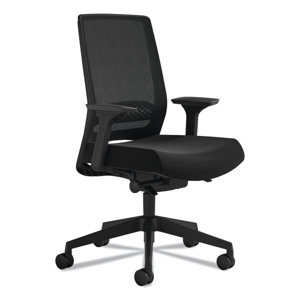 Safco Medina Deluxe Task Chair, Supports Up to 275 lb, 18" to 22" Seat Height, Black - 6830STBL