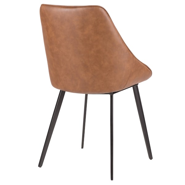 Lumisource Marche Two-Tone Chair in Brown Faux Leather and Grey Fabric, PK 2 - CH-MAR BK+BNGY2