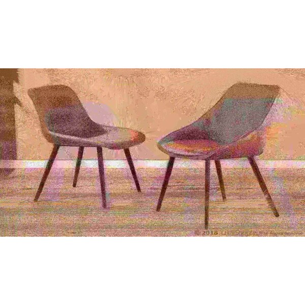 Lumisource Marche Two-Tone Chair in Brown Faux Leather and Grey Fabric, PK 2 - CH-MAR BK+BNGY2