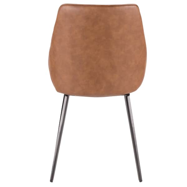 Lumisource Marche Two-Tone Chair in Brown Faux Leather and Grey Fabric, PK 2 - CH-MAR BK+BNGY2