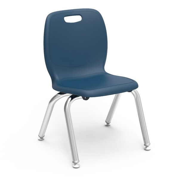 Virco N2 Series 12" Classroom Chair, Preschool - 1st Grade with Nylon Glides - Navy Seat - N212
