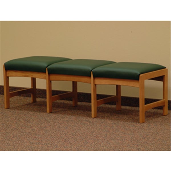 Wooden Mallet Three Seat Bench in Medium Oak - Green - DW5-3MOVG