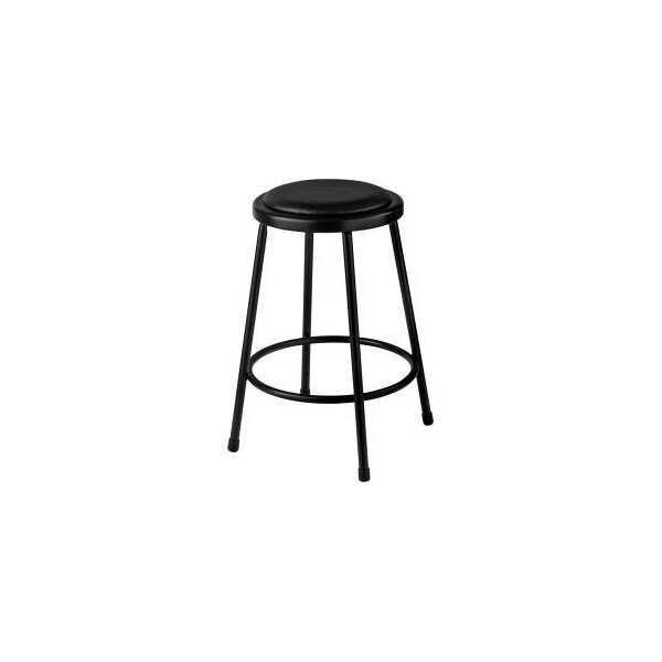 National Public Seating Interion 24"H Steel Work Stool with Vinyl Seat - Backless - Black - Pack of 2 - INT-6424-10/2
