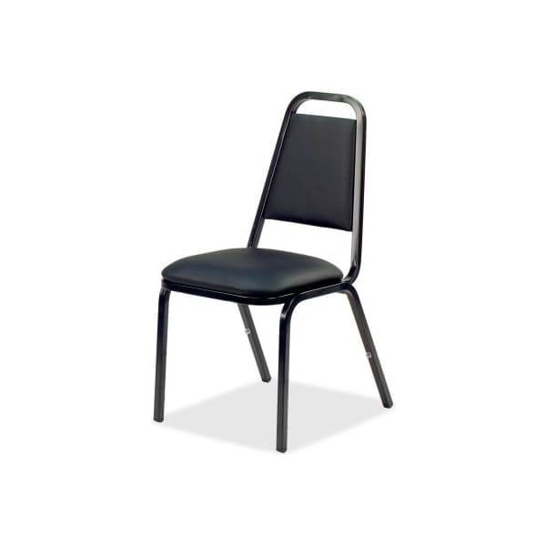 Sp Richards Lorell Upholstered Stacking Chair, 18"W x 22"D x 34-1/2"H, Black, 4/Carton - LLR62512