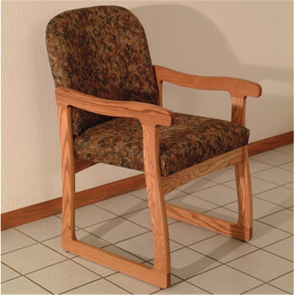 Wooden Mallet Prairie Guest Chair in Medium Oak - Watercolor Earth - DW7-1MOWE
