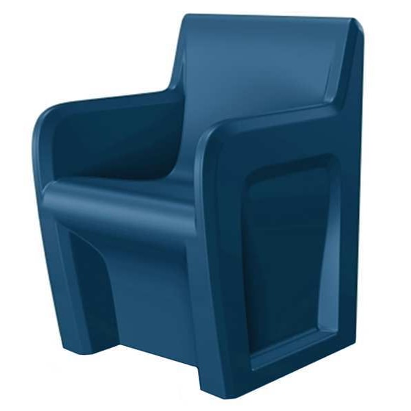 Cortech Sentinel Arm Chair, Slate Blue Seat, Slate Blue Back, 24" W 24" L 33" H, Fixed, Polyethylene Seat - 106484SBS