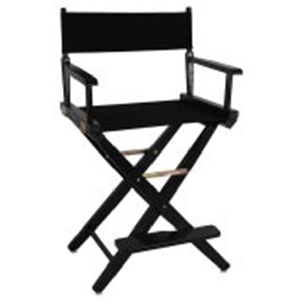 American Trail American Trails 206-20-032-15 24 in. Extra-Wide Premium Directors Chair; Natural Frame with Black Color Cover - 206-20/032-15