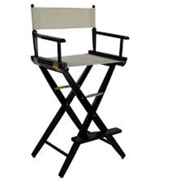 American Trail American Trails 206-22-032-12 24 in. Extra-Wide Premium Directors Chair; Black Frame with Natural Color Cover - 206-22/032-12