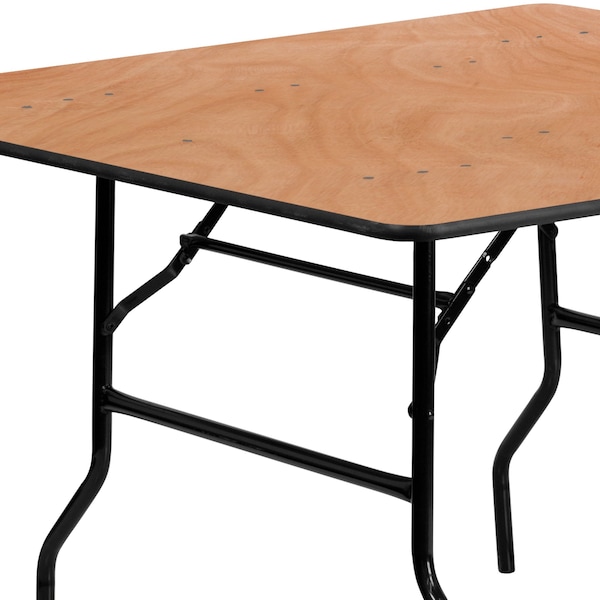 Flash Furniture Square Folding Table, 48" W, 48" L, 30.125" H, Wood Top, Wood Grain - YT-WFFT48-SQ-GG