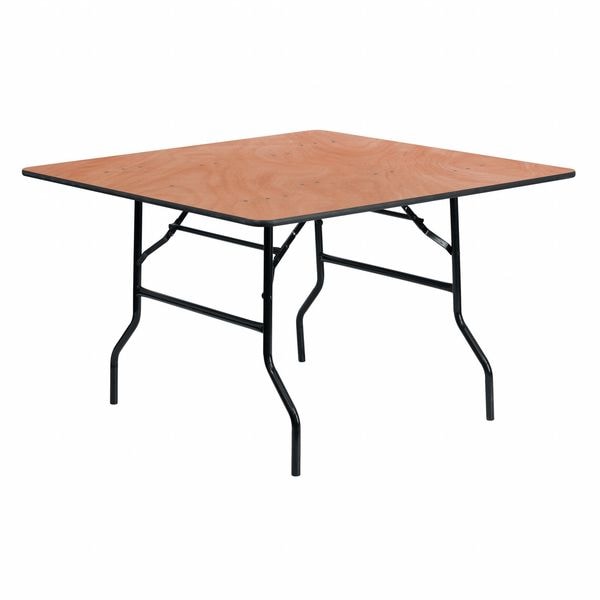 Flash Furniture Square Folding Table, 48" W, 48" L, 30.125" H, Wood Top, Wood Grain - YT-WFFT48-SQ-GG