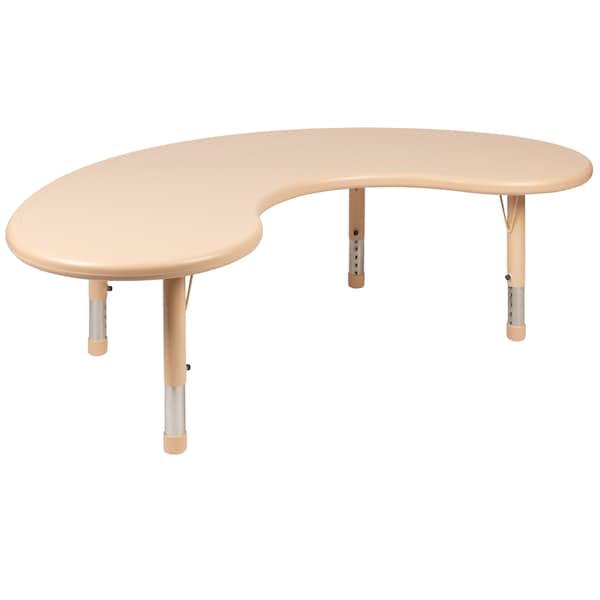 Flash Furniture Kidney 35 W, 65 L, 23.75 H, Plastic, Steel, Brown - YU-YCX-004-2-MOON-TBL-NAT-GG