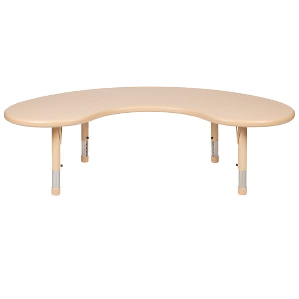 Flash Furniture Kidney 35 W, 65 L, 23.75 H, Plastic, Steel, Brown - YU-YCX-004-2-MOON-TBL-NAT-GG