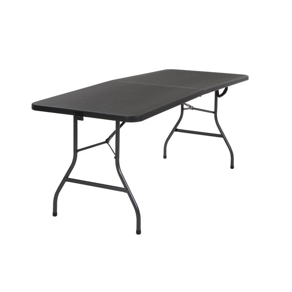 Bridgeport Folding Table, Blow Mold Table, Fold In Half, 72" x 30", Black Color - C678BP14BLK1