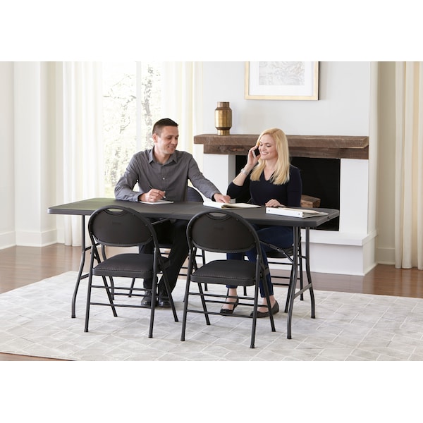 Bridgeport Folding Table, Blow Mold Table, Fold In Half, 72" x 30", Black Color - C678BP14BLK1
