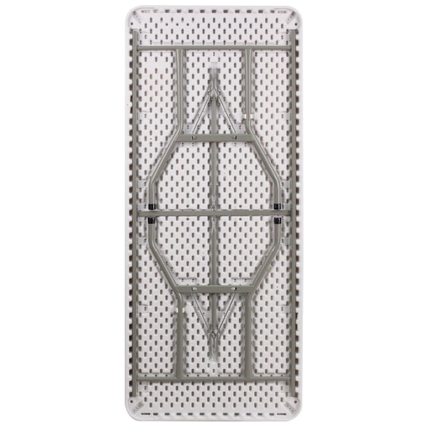 Flash Furniture Rectangle Wh 30X72 Plastic Fold Table, 30" W, 72" L, 29" H, Plastic Top, White - DAD-YCZ-183B-GW-GG