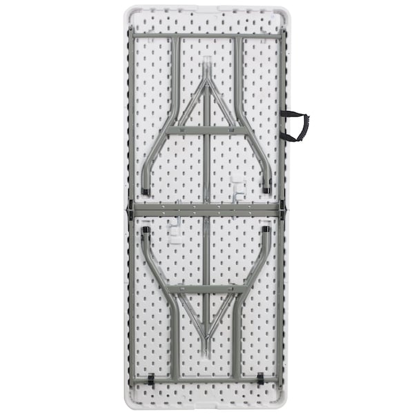 Flash Furniture Rectangle Folding Table, 30" W, 72" L, 29" H, Plastic Top, White - RB-3072FH-GG