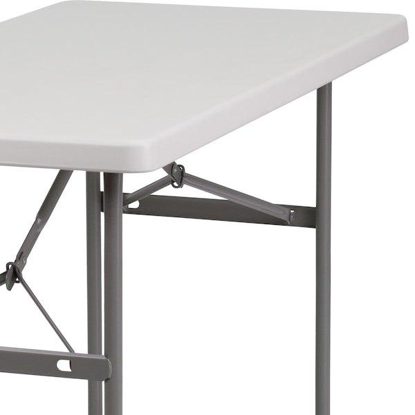 Flash Furniture Rectangle Folding Table, 24" W, 48" L, 29" H, Plastic Top, White - RB-2448-GG