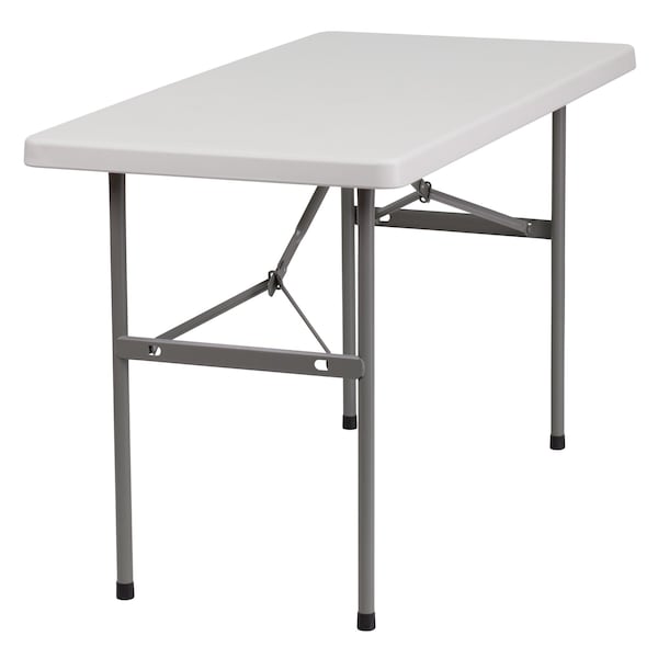 Flash Furniture Rectangle Folding Table, 24" W, 48" L, 29" H, Plastic Top, White - RB-2448-GG