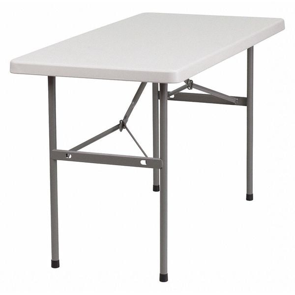 Flash Furniture Rectangle Folding Table, 24" W, 48" L, 29" H, Plastic Top, White - RB-2448-GG