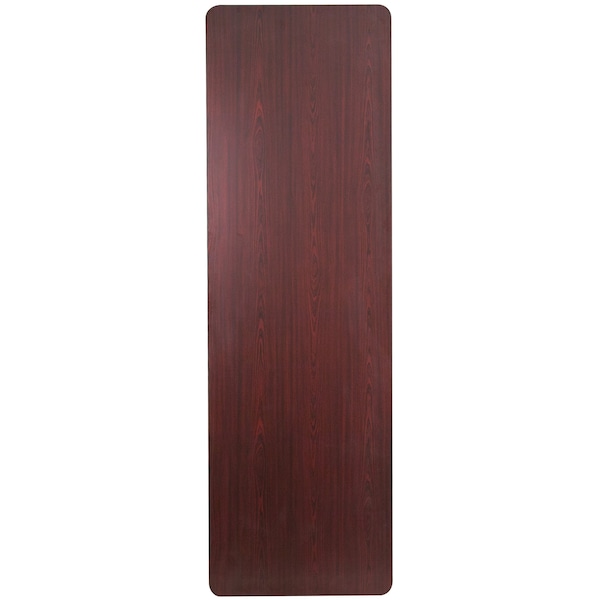 Flash Furniture Rectangle Folding Table, 30" W, 96" L, 30" H, Laminate Top, Wood Grain - YT-3096-MEL-WAL-GG