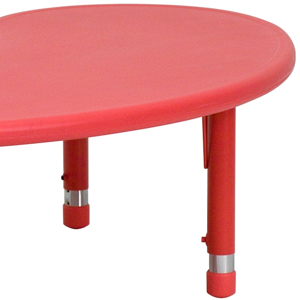 Flash Furniture Kidney Activity Table, 35 W, 65 L, 23.75 H, Plastic, Steel, Red - YU-YCX-004-2-MOON-TBL-RED-GG