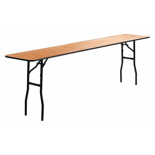 Flash Furniture Rectangle Training Table, 18" W, 96" L, 30.25" H, Wood Top, Wood Grain - YT-WTFT18X96-TBL-GG