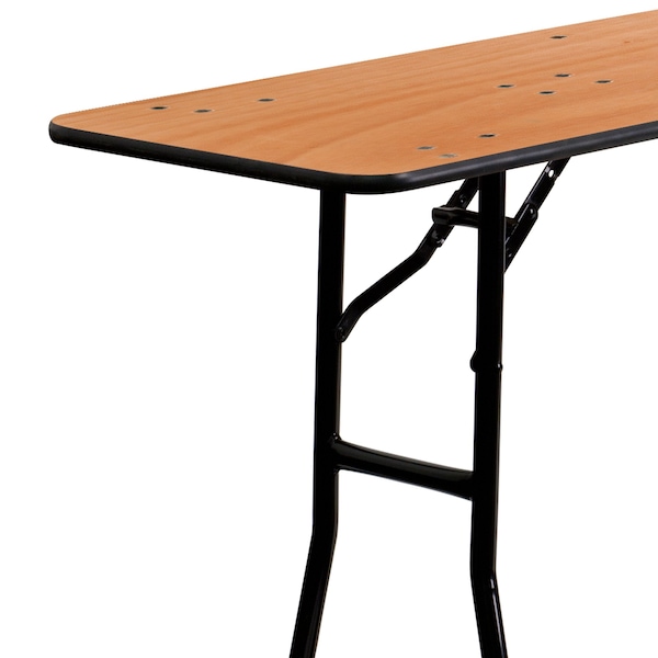 Flash Furniture Rectangle Training Table, 18" W, 96" L, 30.25" H, Wood Top, Wood Grain - YT-WTFT18X96-TBL-GG