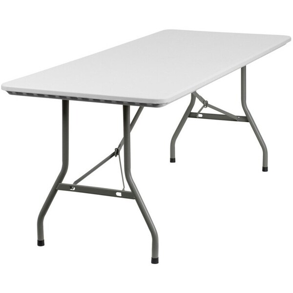 Flash Furniture Rectangle Folding Table, 30" W, 72" L, 29" H, Plastic Top, White - RB-3072-GG
