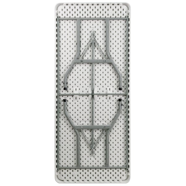 Flash Furniture Rectangle Folding Table, 30" W, 72" L, 29" H, Plastic Top, White - RB-3072-GG