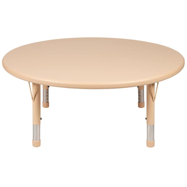Flash Furniture Round 45 W, 45 L, 23.75 H, Plastic, Steel, Brown - YU-YCX-005-2-ROUND-TBL-NAT-GG