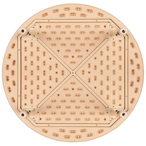 Flash Furniture Round 45 W, 45 L, 23.75 H, Plastic, Steel, Brown - YU-YCX-005-2-ROUND-TBL-NAT-GG