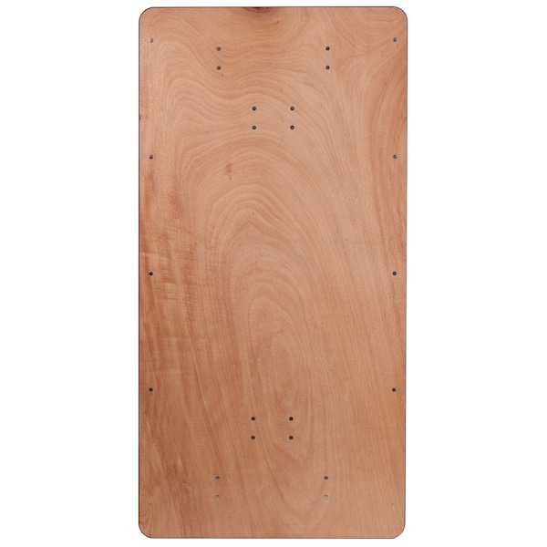 Flash Furniture Rectangle Folding Table, 36" W, 72" L, 30" H, Wood Top, Wood Grain - XA-3672-P-GG