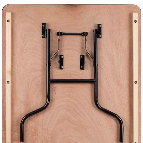 Flash Furniture Rectangle Folding Table, 36" W, 72" L, 30" H, Wood Top, Wood Grain - XA-3672-P-GG