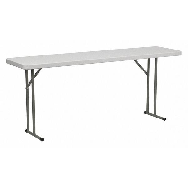 Flash Furniture Rectangle Fold Training Table, Wht, 18X72, 18" W, 72" L, 29" H, Plastic Top, White - DAD-YCZ-180-GW-GG