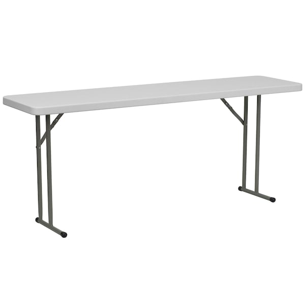 Flash Furniture Rectangle Fold Training Table, Wht, 18X72, 18" W, 72" L, 29" H, Plastic Top, White - DAD-YCZ-180-GW-GG